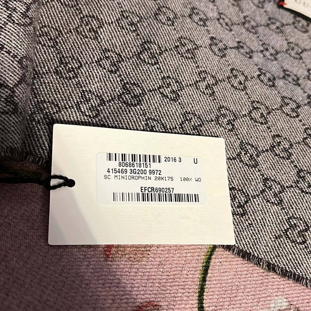 Gucci GG supreme logo monogram blooms scarf NEW - Picture 5 of 6
